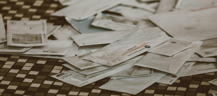 A pile of unopened letters demonstrating how no to support customers with mental health problems